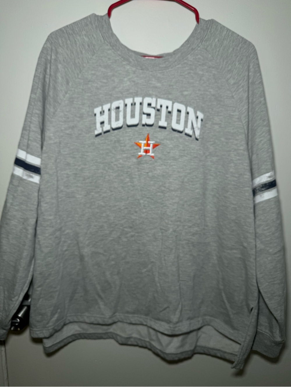 Genuine Merchandise Gray Houston Long Sleeve Tee with Orange Star Logo